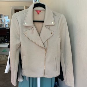 Guess Nude Gold Zip Cropped Blazer Jacket size M